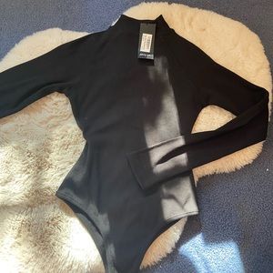 Long sleeve high neck rib bodysuit